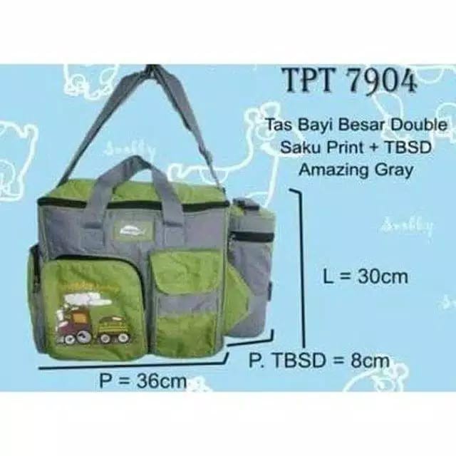 MOMS_ SNOBBY TPT 7904 TAS BAYI KERETA API BESAR DOUBLE SAKU PRINT