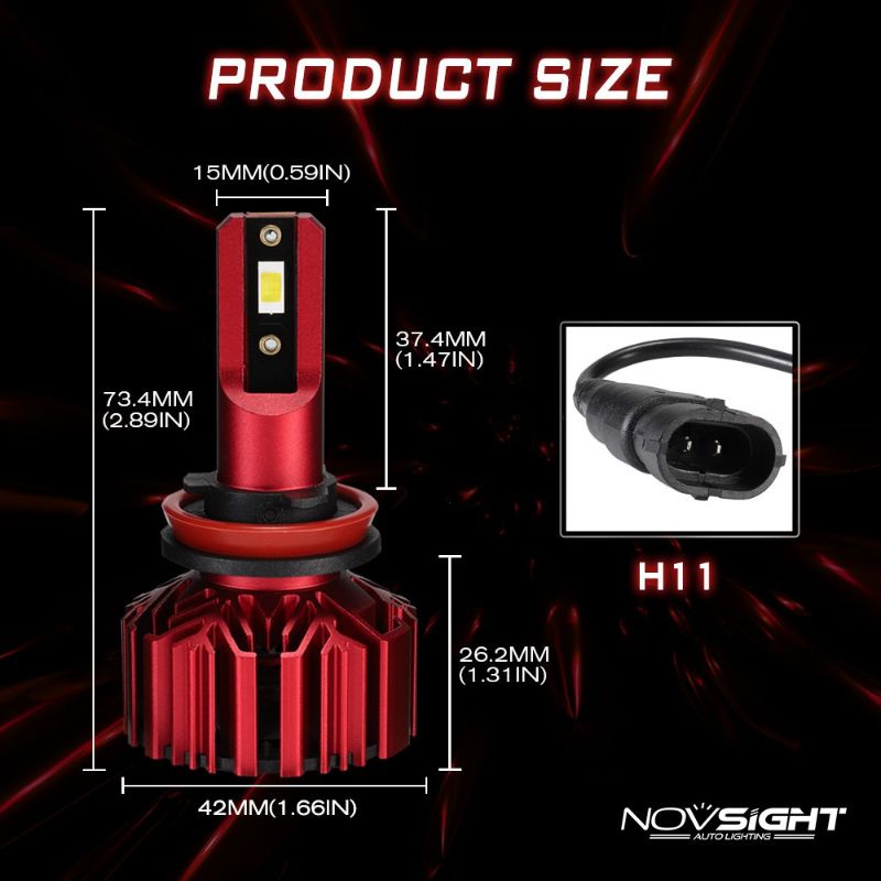 di ecer 1 buah bohlam lampu mobil led h11h8 h9 novsight