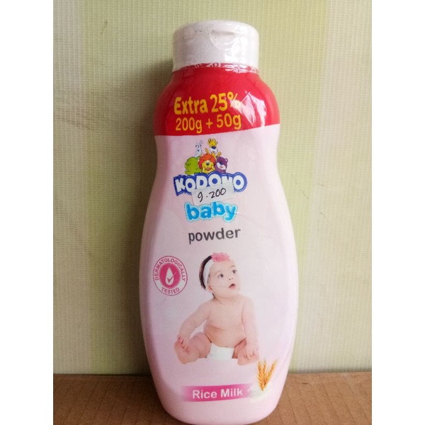 KODOMO BABY POWDER CHAMOMILE, REFRESHING, RICE MILK 200+50GR