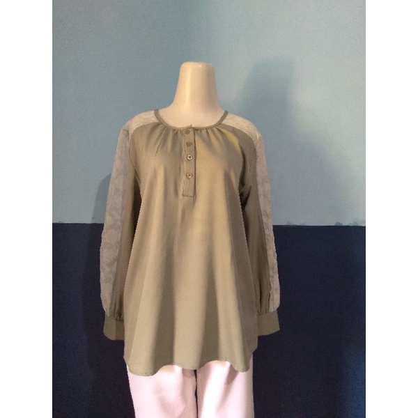 blouse atasan hijabenkaa sage green