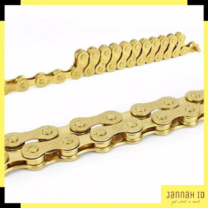 New Arrival - Chain Rantai 8 Speed Gold Emas - Cocok 5 6 7 Speed - Sepeda Lipat Mtb
