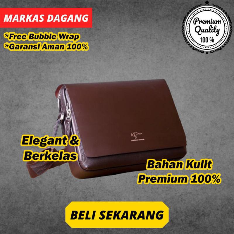 TAS SELEMPANG PRIA TAS BAHU COWOK TAS KULIT PRIA TAS SELEMPANG COWOK KANGAROO KINGDOM TERBESAR
