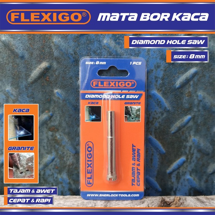 Mata Bor Kaca &amp; Granite uk. 8 mm Original Flexigo Diamond Hole Saw