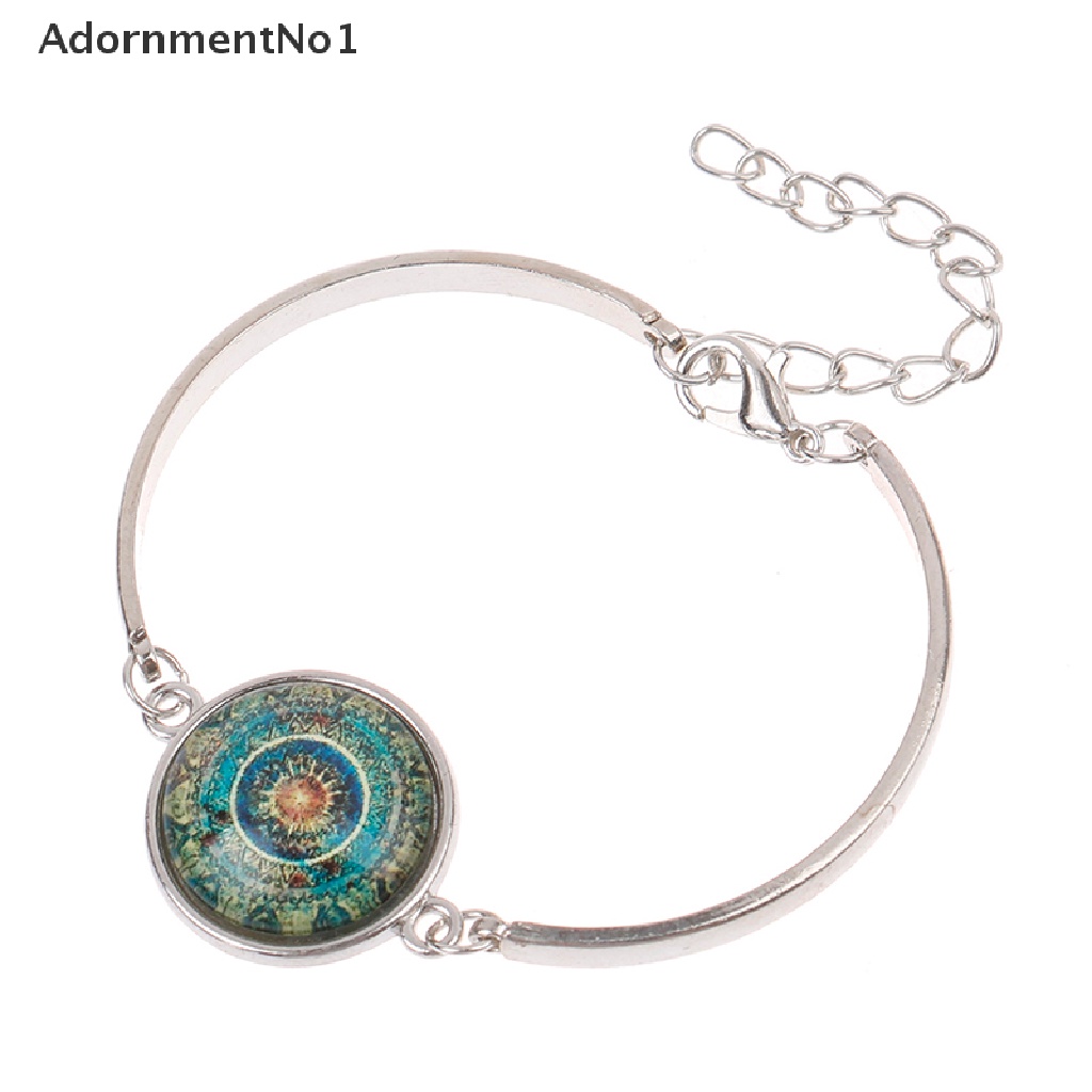 (AdornmentNo1) Kalung + Gelang + Anting Gantung Kait Gaya India Motif Mandala Untuk Perhiasan Wanita