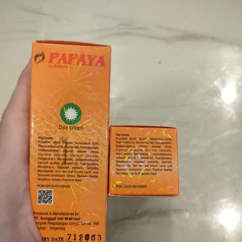 Mamaya CREAM day night RDL Papaya BPOM