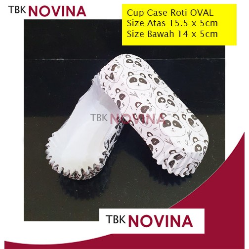 Oval Cup Case Roti / Paper Cup Oval / Kertas Alas Roti Motif BLACK WHITE-  Kertas Cup Roti Oval
