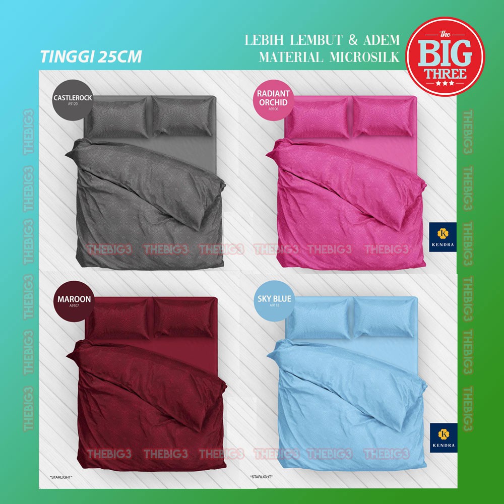 Bedcover Saja 160 X 220 cm KENDRA POLOS  warna MERAH PINK HIJAU COKLAT UNGU - SINGLE 120x200 120 BC