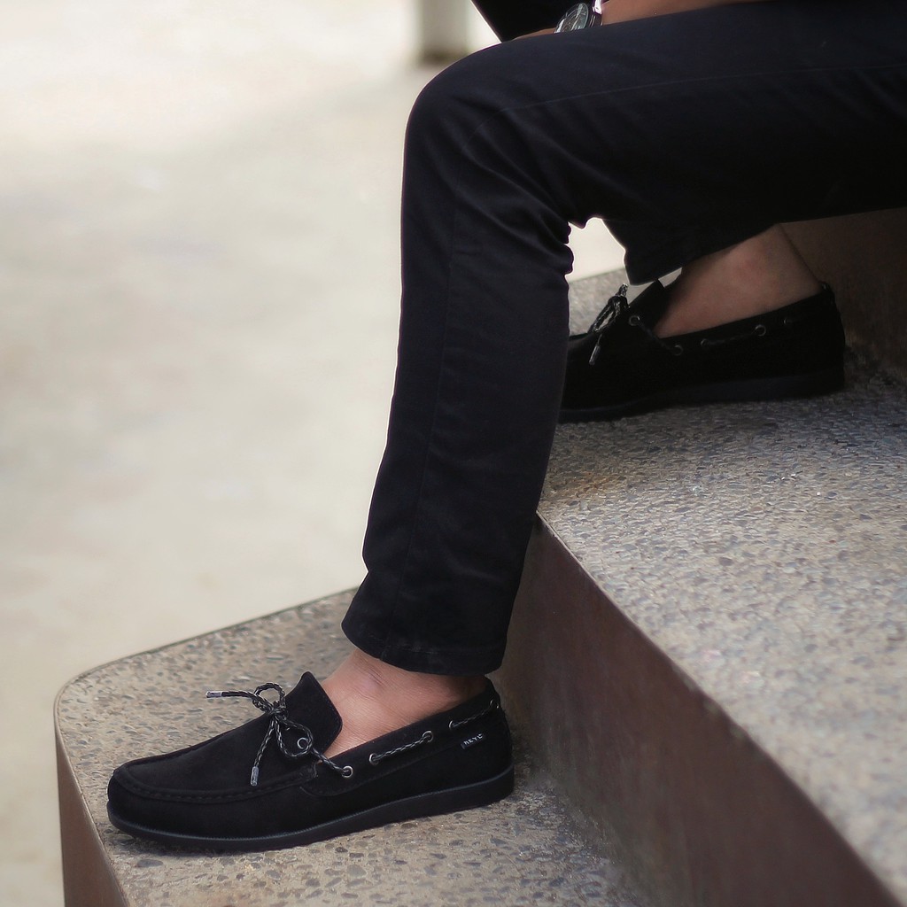 LICK BLACK |FORIND x Reyl| Sepatu Suede Asli Vintage Klasik Casual Pria Boat Ori Original Footwear