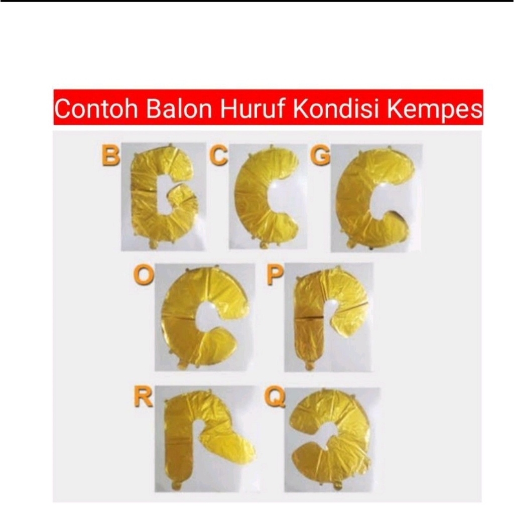 Balon Foil Huruf 40 cm Silver / Balon Huruf Silver / Bisa Pilih Huruf A-Z / harga per 1 huruf