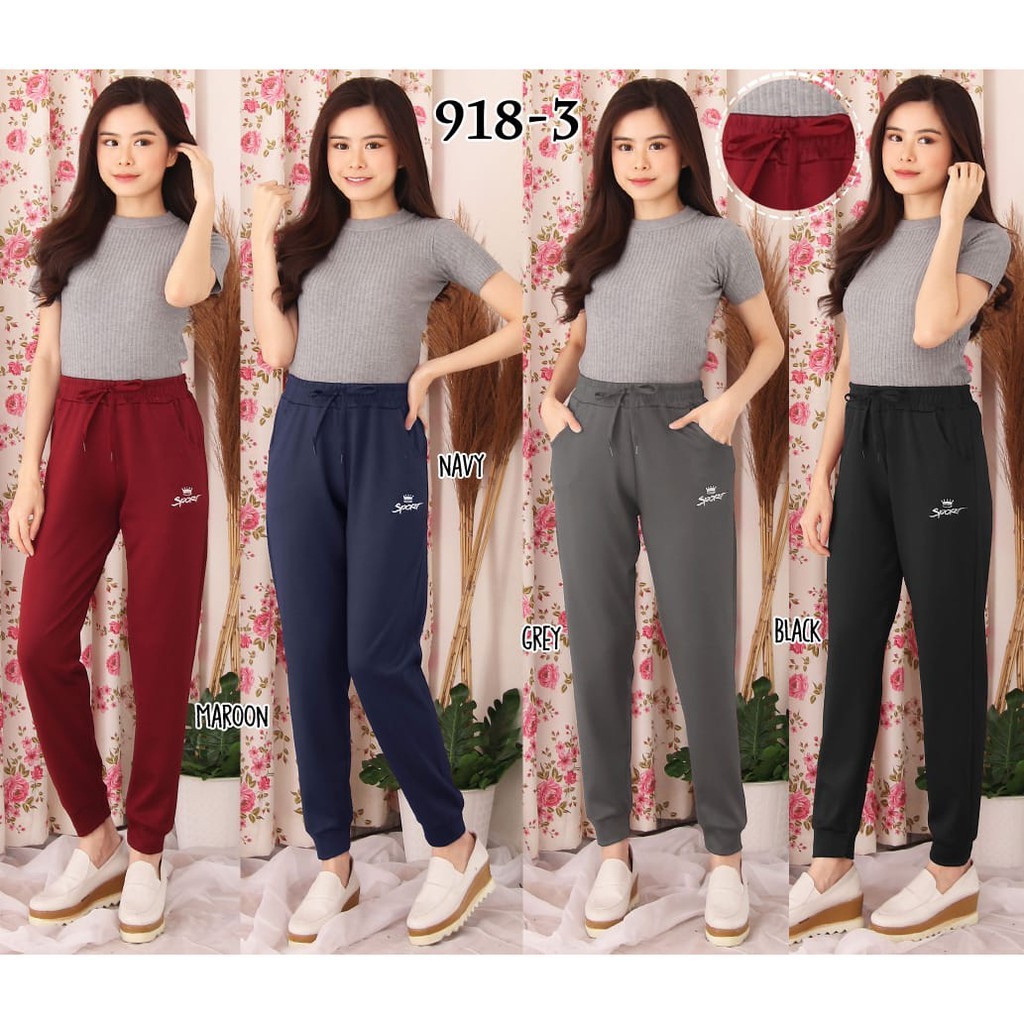 ASOKA Celana Jogger Celana Training Wanita Sporty 918-3