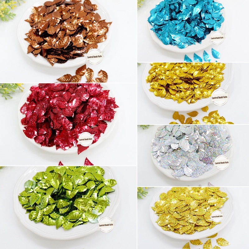 (50gram-sequin daun B ) PAYET DAUN / PAYET MOTIF / SEQUIN KERANG / SEQUIN / PAYET KEBAYA / PERNAK PE