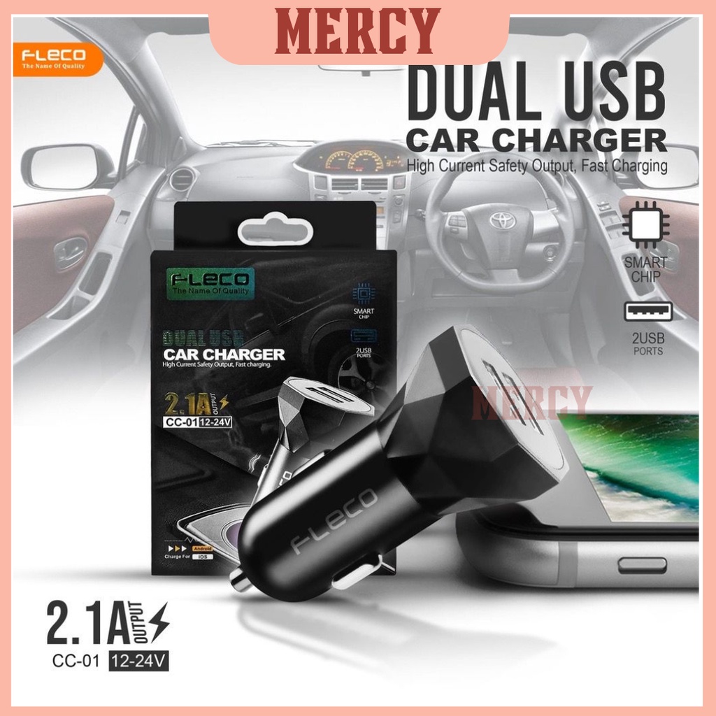 Saver Mobil 2 USB TYPE CC-01 OUTPUT 2.1A / Car Charger Batok Kepala Cas