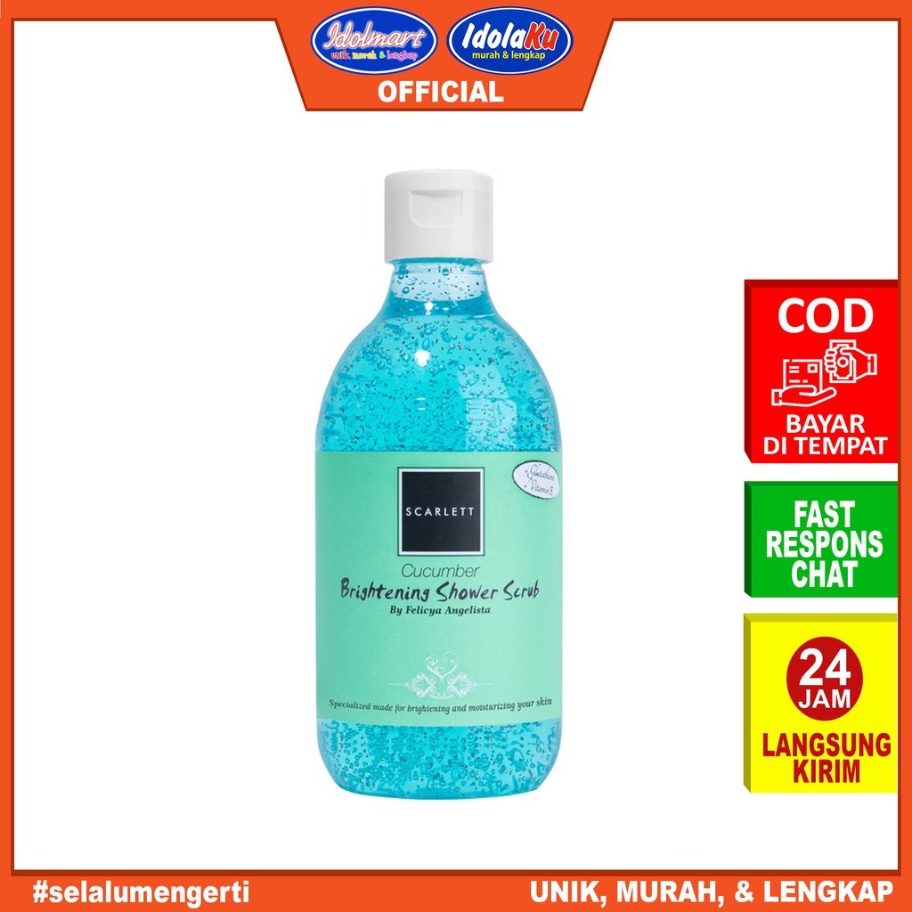 IDOLAKU Scarlett Whitening Shower Scrub Cucumber 300ml