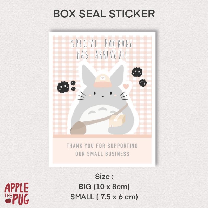 

Box Seal Sticker / Sticker Segel Paket / Boks Lucu Packing Online Shop Studio Ghibli Totoro