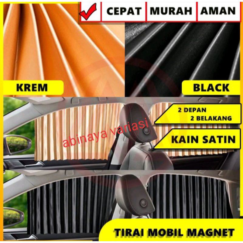 Hordeng Mobil DATSUN GO Tirai Jendela Hitam Gold