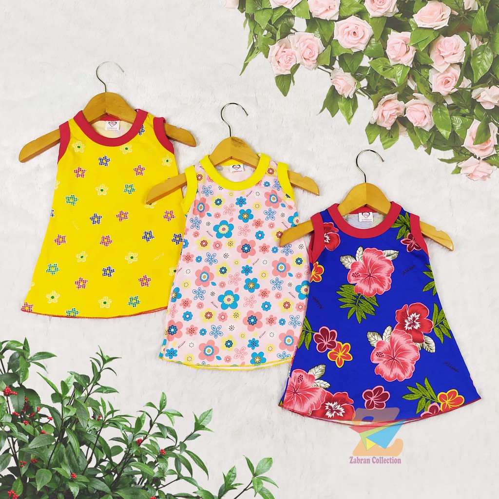 Isi 3 pcs - Dress Yukensi Anak Zabran 1 Sampai 5 Tahun