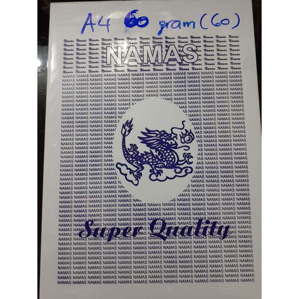 

Kertas HVS A4 60 gsm putih NAMAS ( 400 lbr)