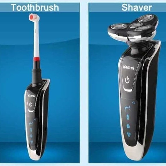 Kemei Alat Cukur Elektrik 4in1 Sikat Gigi Shaver Trimmer Razor KM-5181