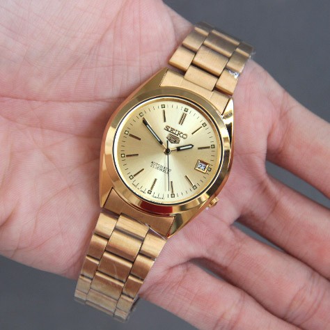 Jam Tangan Seiko Classic Automatic Rantai Full Gold