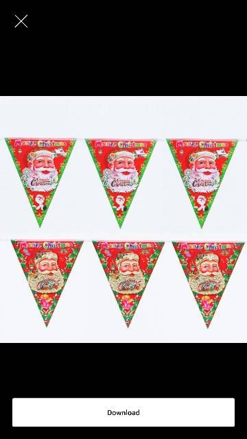 BANNER FLAG SEGITIGA SANTA GARLAND NATAL SLINGER TINSEL HIASAN NATAL KRANS