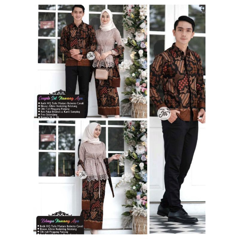 MODEL BATIK COUPLE KEBAYA NAWANG AYU TUNANGAN WISUDA LAMARAN TERBARU 2022