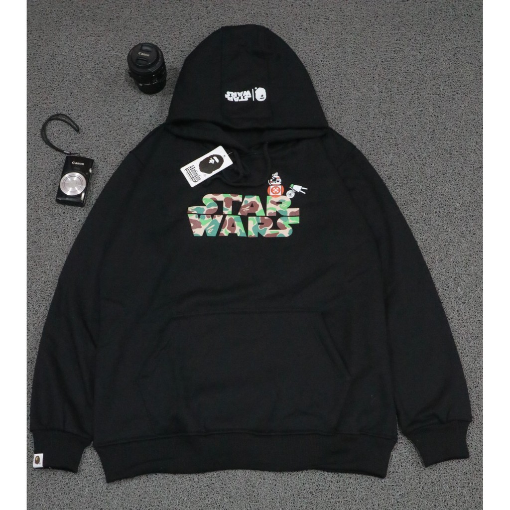 JAKET SWEATER HOODIE STAR WARS AAPE HITAM PREMIUM AUTHENTIC HIGH QUALITY