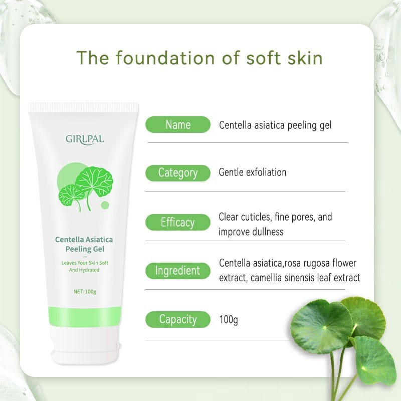 [ORI &amp; BPOM] GIRLPAL Centella Asiatica Peeling Gel 100g Facial Glowing Blackhead Cleaner Body Exfoliating Mencerahkan Dan Mengangkat Sel Kulit Mati