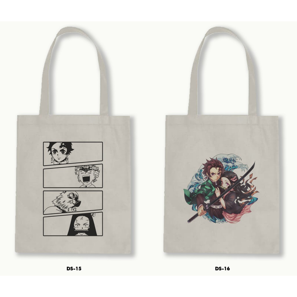 TOTE BAG BLACU - ANIME DEMON SLAYER .01