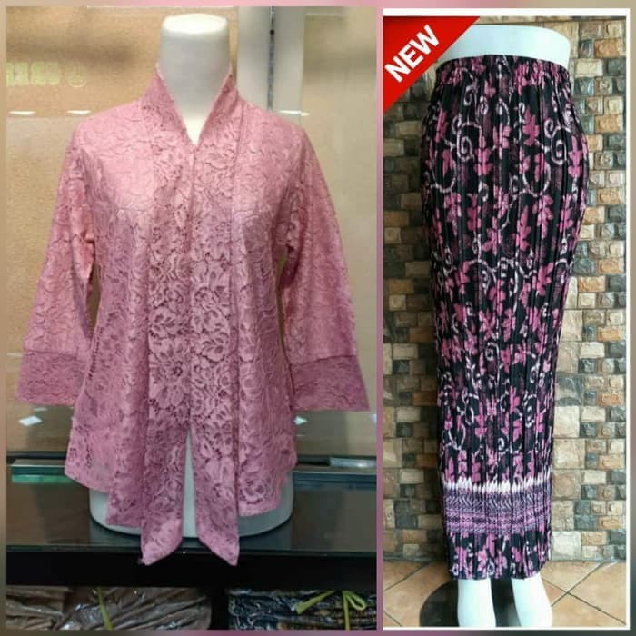 Kebaya Brukat Floy Rok Plisket Trend