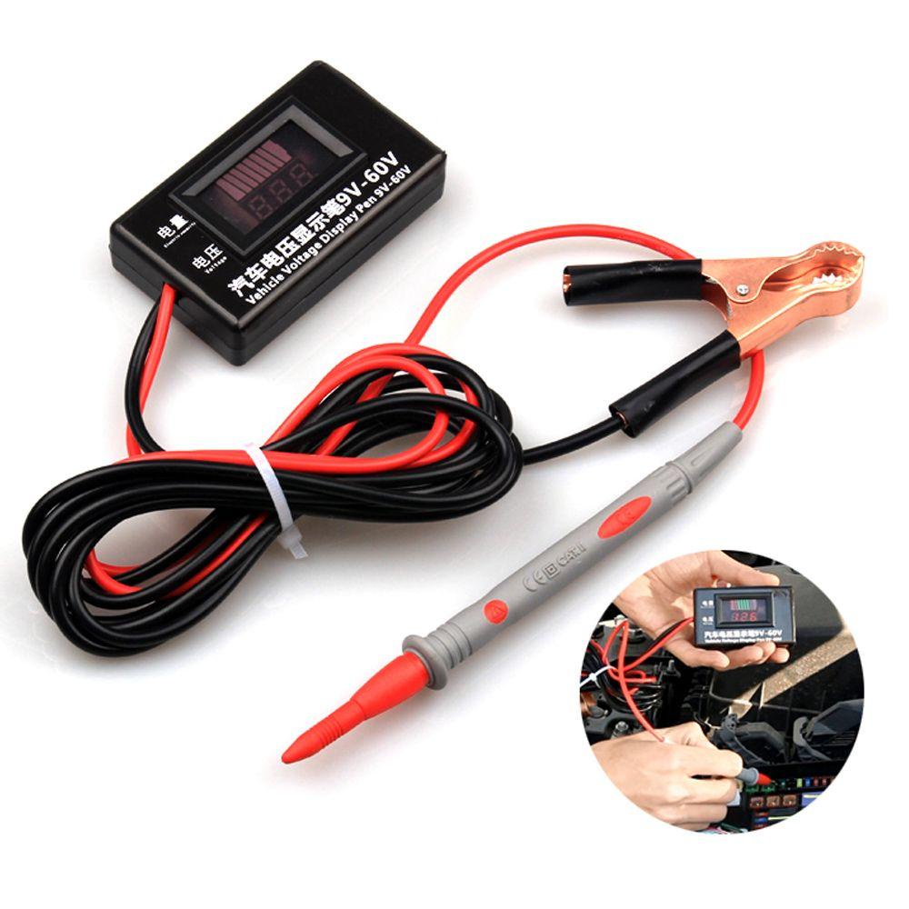 Preva Otomotif LCD Digital Circuit Tester Portable 9-60V Pengukuran Yang Tepat Pemindai Sirkuit Power Probe