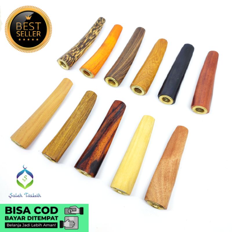 Once 15 Kayu Motif Oval Pipih, Panjang 7cm_Lubang Multifungsi