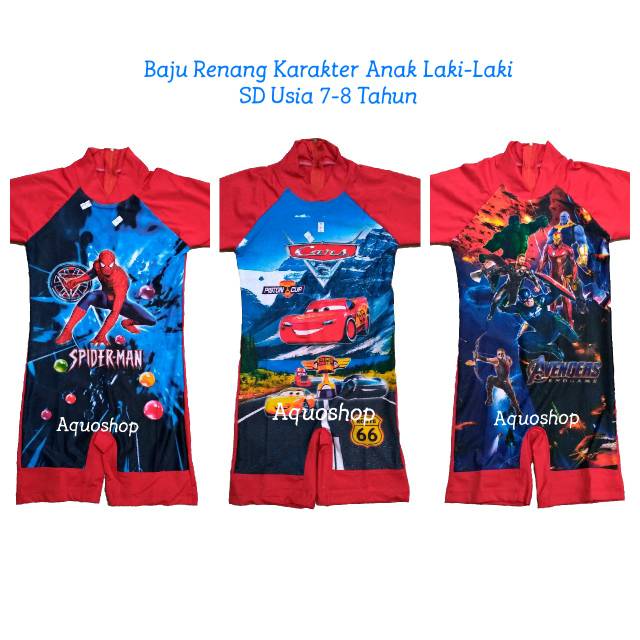 Baju Renang Anak Laki Laki Karakter Usia SD 7 12 Tahun Baju Renang Anak Laki Laki Karakter Usia SD 7 12 Tahun