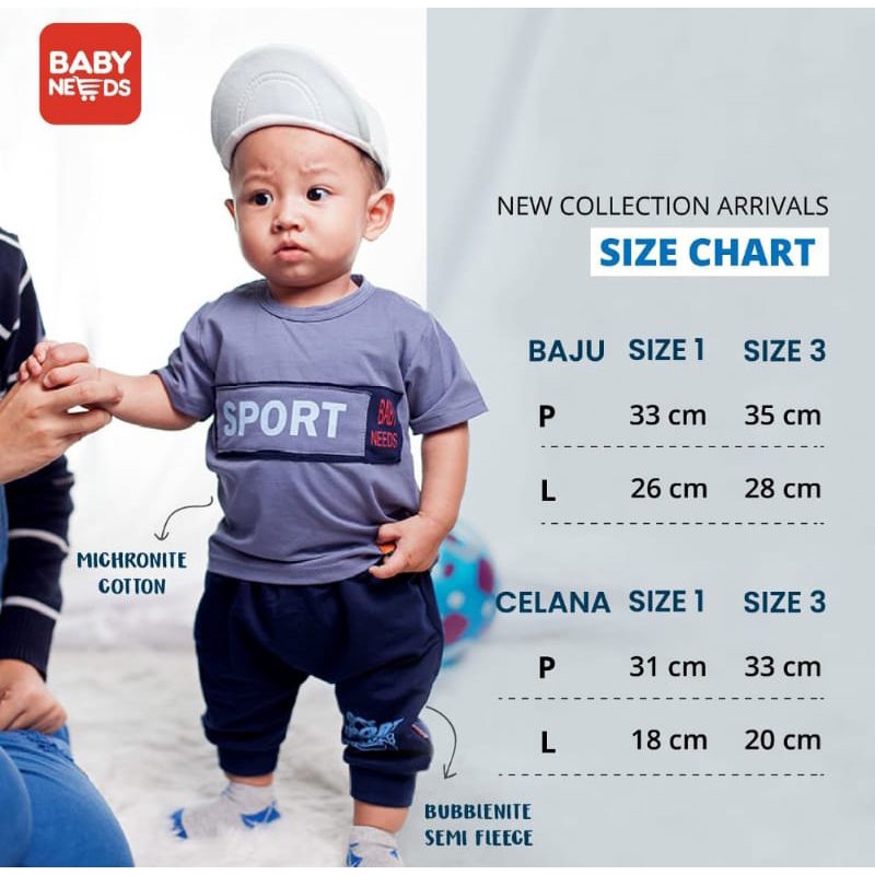 (Min 3pcs @67.500) Setelan baju bayi dan anak baby needs