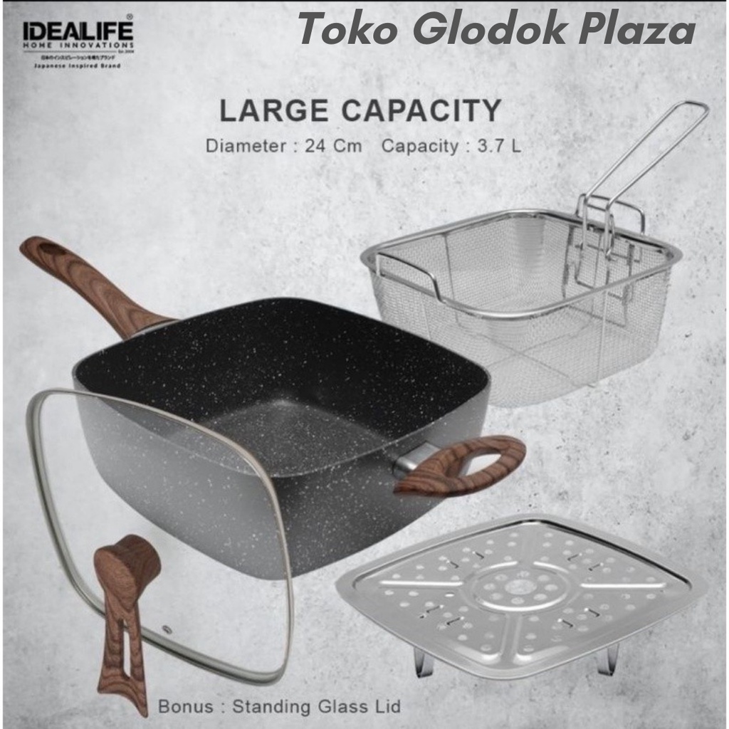 IDEALIFE - Multi Function Pan Cookware - Panci Serbaguna 24cm BATAM