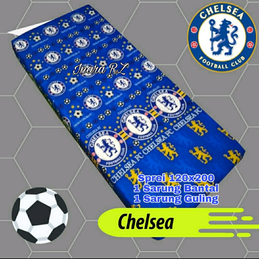 Sprei Bola, Sprei Chelsea, Sprei Motif Club Bola no 1, Seprai no 3, Sprey Murah 100x200 120x200 160x200