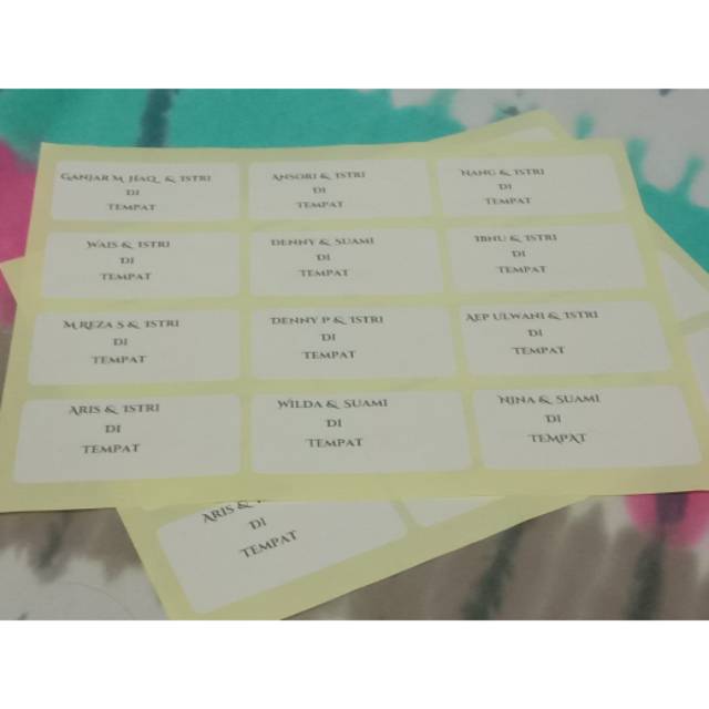 Print lebel nama untuk pernikahan Black and whaite