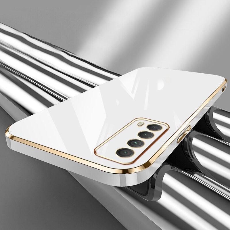 Andyh Casing Soft case Silikon Lapis Silikon Dengan lanyard Untuk Huawei Y7A