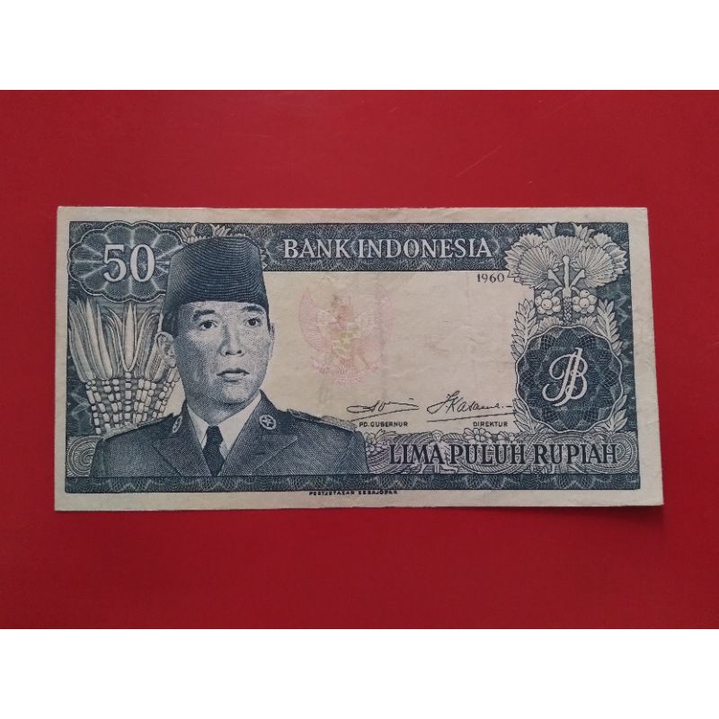Uang Kertas Kuno 50 rupiah Seri Pak Karno