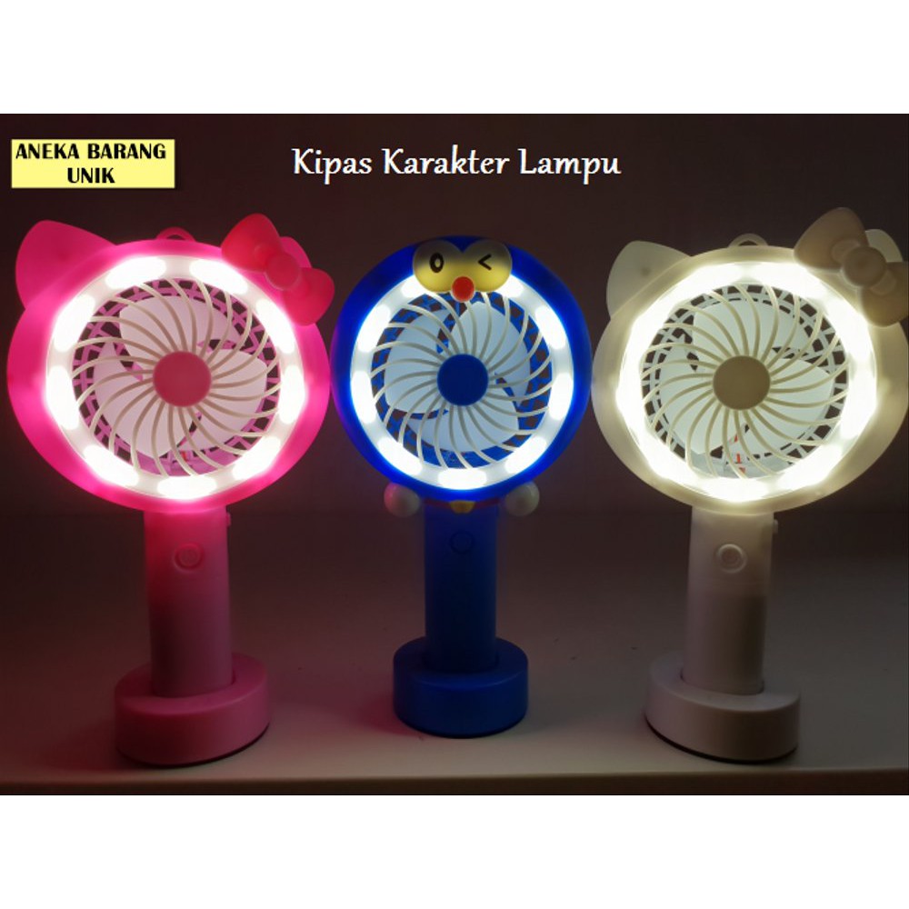 SLS89 Kipas Angin Lampu Led/Hand Mini Fan Usb /Portable Karakter/kipas genggam