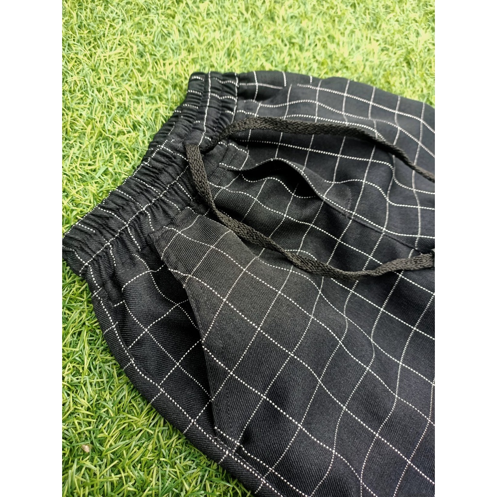 Celana pendek Tartan anak 1-13 tahun unisex garis kotak