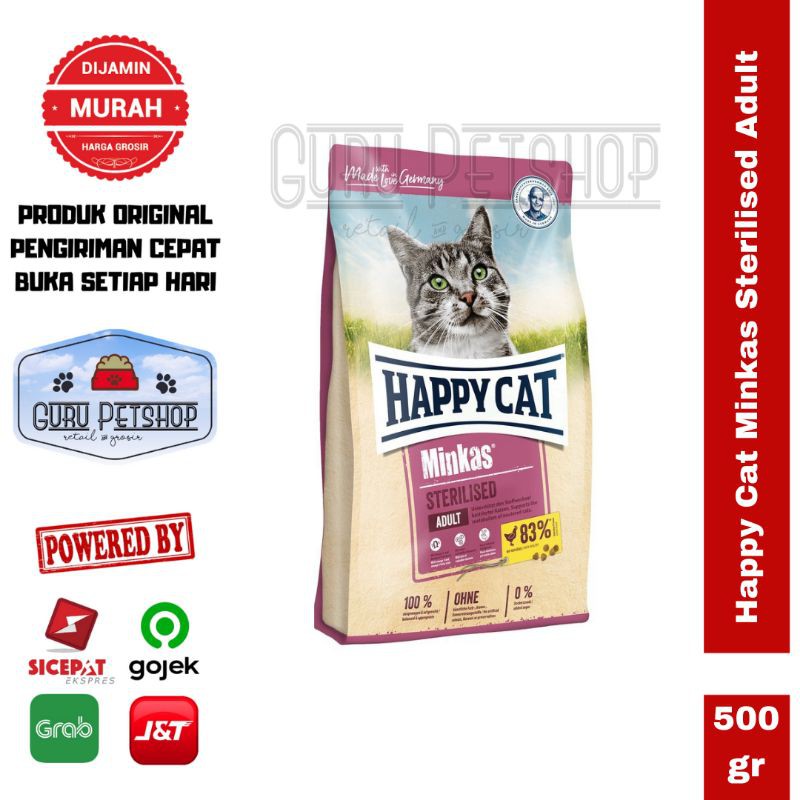 Happy Cat Minkas Sterilised 500gr Freshpack / Makanan Kucing