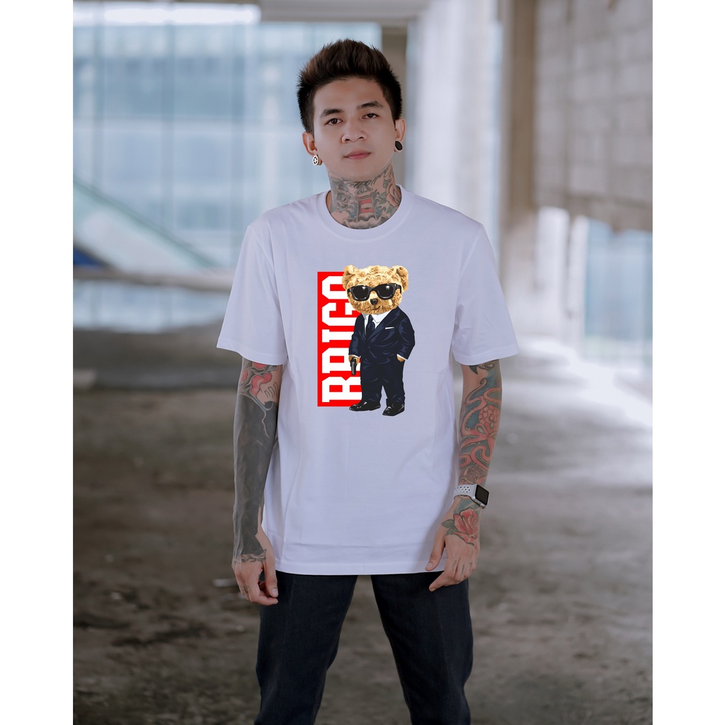 BRIGO Kaos Lengan Pendek Bear MAFIA II Kaos Distro BRIGO Beruang MAPIA II Kaos Katun Combed M-XL ( Pria &amp; Wanita )