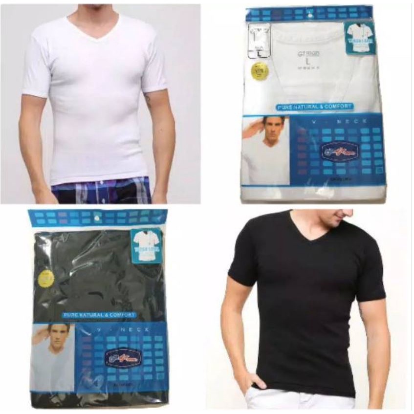 TSGV - GT Man kaos oblong leher V TSGV