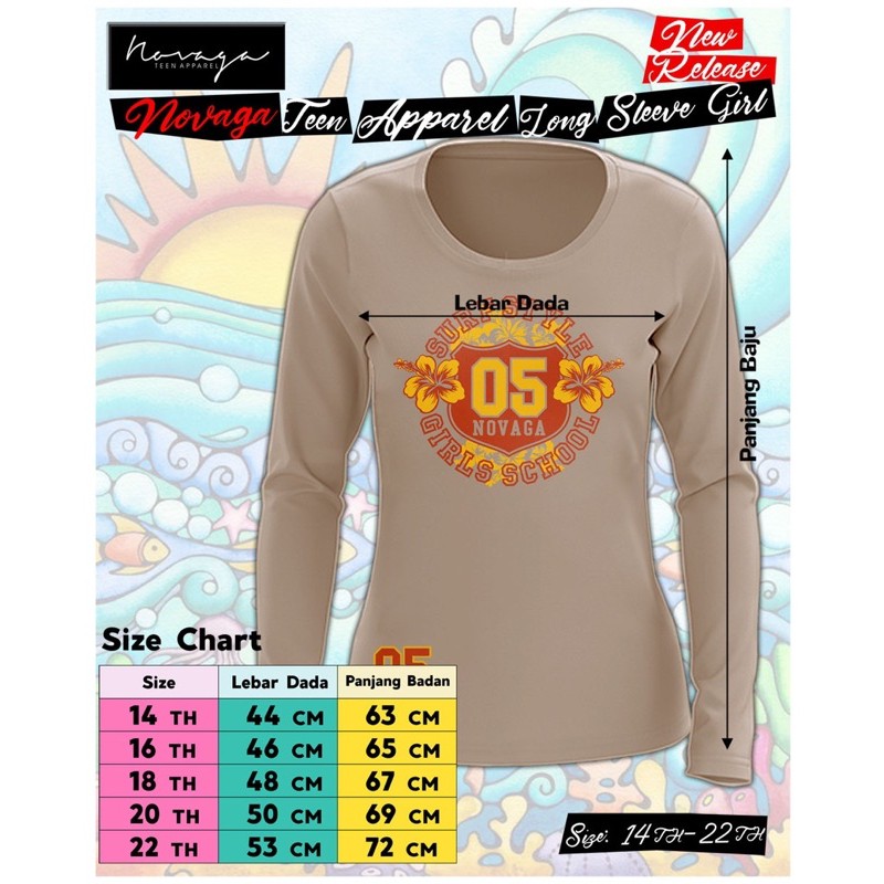 Kaos Anak Remaja Longsleeve Novaga