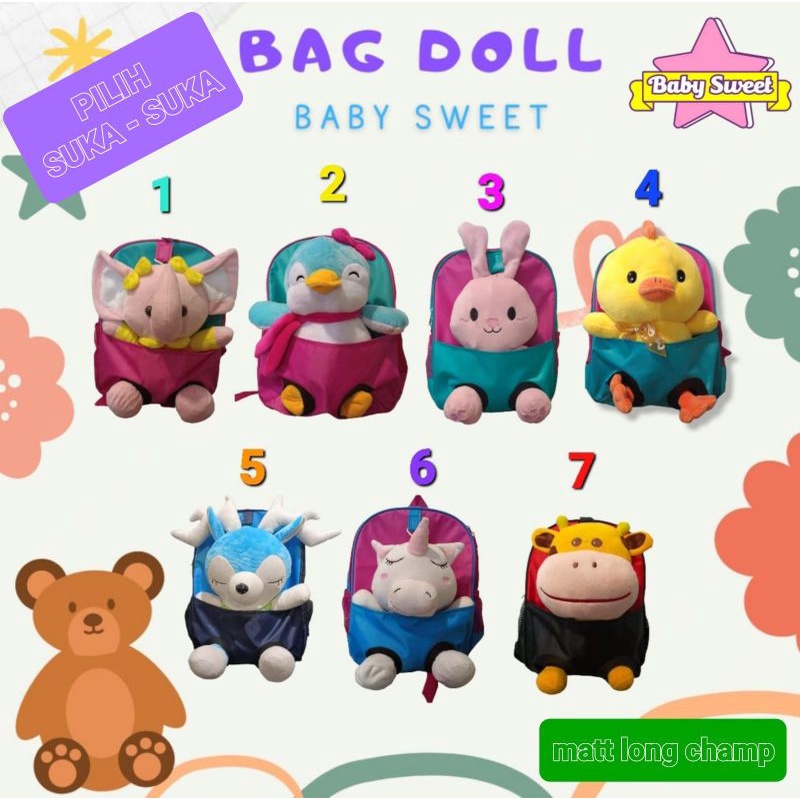 TAS SEKOLAH ANAK MURAH/ RANSEL ANAK LUCU/ BAG DOLL/ TAS BONEKA ANAK/ RANSEL BONEKA