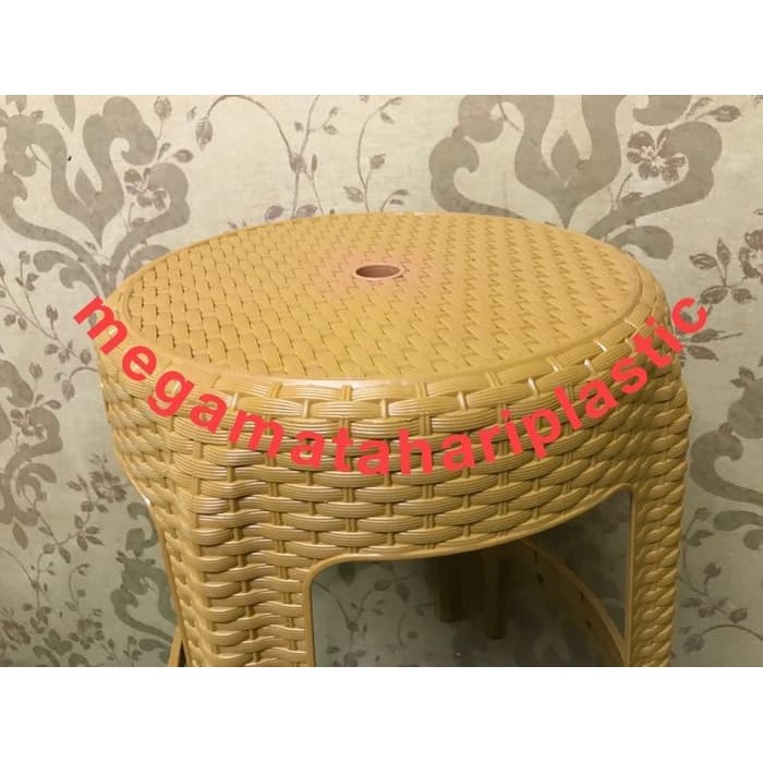 #Kursi & Sofa Bangku Bakso / Kursi Plastik Anyaman Rotan BULAT