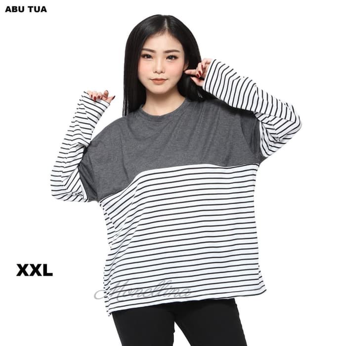 Baju Kaos Lengan Panjang Wanita | L, Xl, Xxl | Jumbo | Selly Op294