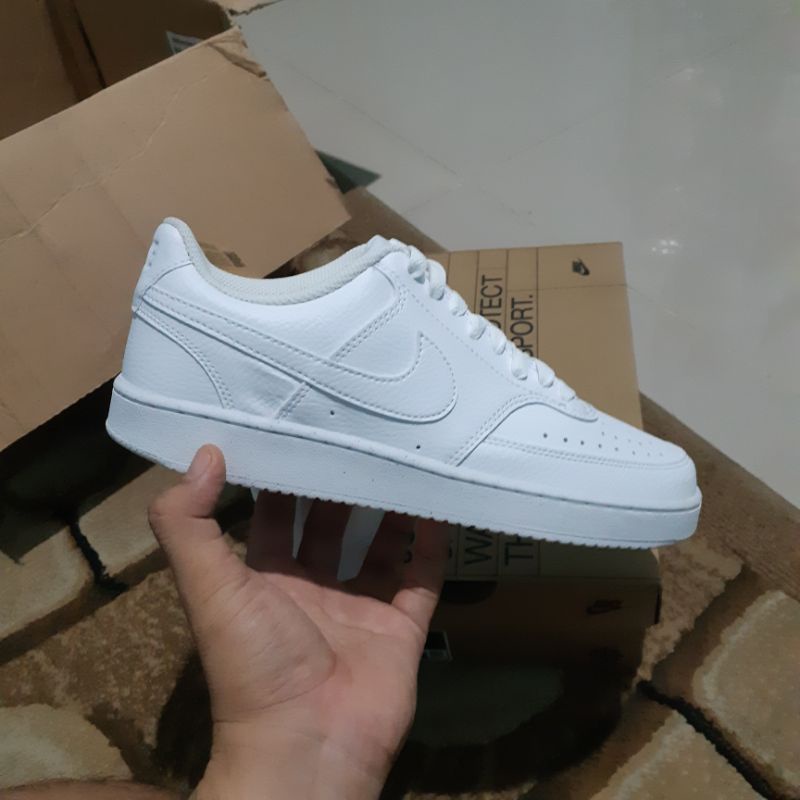 Nike Court Vision Low Triple White Leather Original