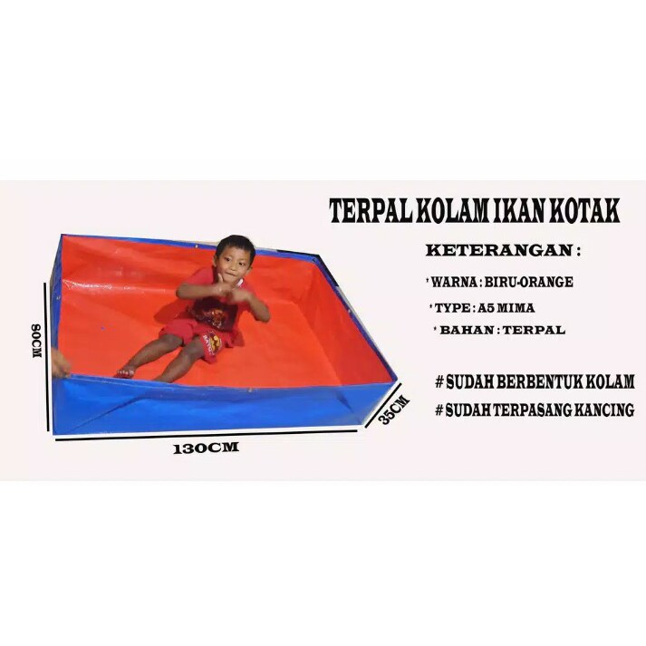 TERPAL KOLAM IKAN LELE UK (130X80X35) A5 KOREA ORIGINAL COCOK BUAT KOLAM IKAN HIAS KOI IKAN CUPANG