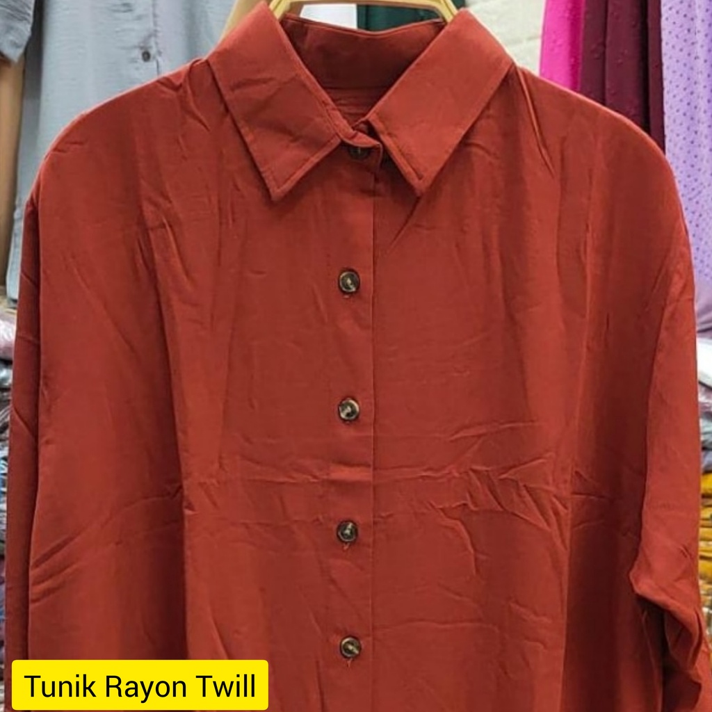Tunik Polos Rayon Twill Premium Lengan Panjang